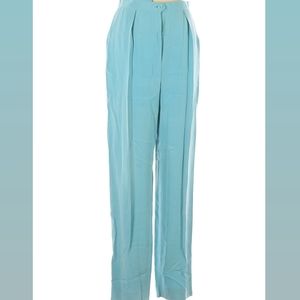 Vintage Jones New York - Size 10 - high rise silk teal blue trousers